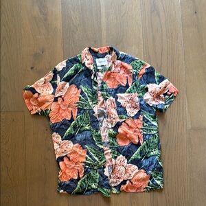 Goodfellow & Co Black and Orange Casual Button Down Shirt